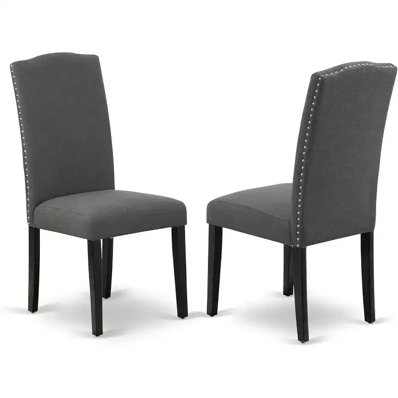 Set da pranzo HomeStock 5 pezzi, tavolo nero e 4 sedie, stile moderno 36x60