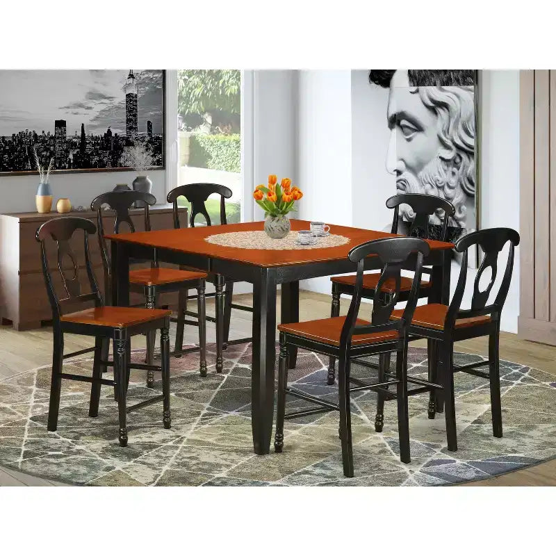 HomeStock Counter Height Pub Set-Pub Table And Dinette Chairs