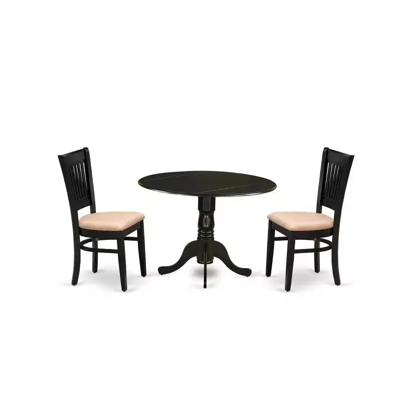 HomeStock Set da Pranzo in Legno con Tavolo a Ribalta Moderno Nero