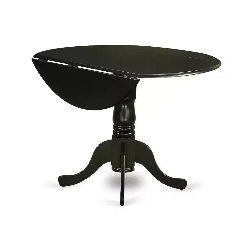 HomeStock Set da Pranzo in Legno con Tavolo a Ribalta Moderno Nero