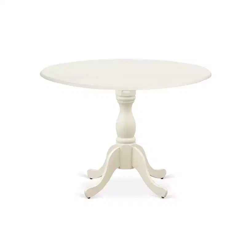Set da Tavolo da Pranzo Rotondo HomeStock in Lino Bianco con 2 Sedie