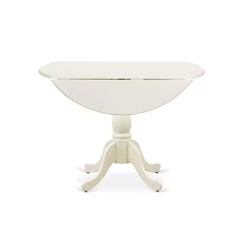 Set da Tavolo da Pranzo Rotondo HomeStock in Lino Bianco con 2 Sedie