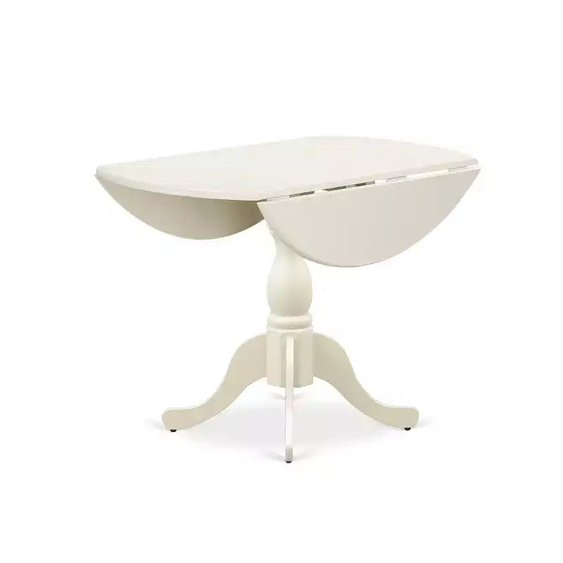 Set da Tavolo da Pranzo Rotondo HomeStock in Lino Bianco con 2 Sedie