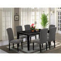 HomeStock Modern 7 Piece Dining Table Set Black