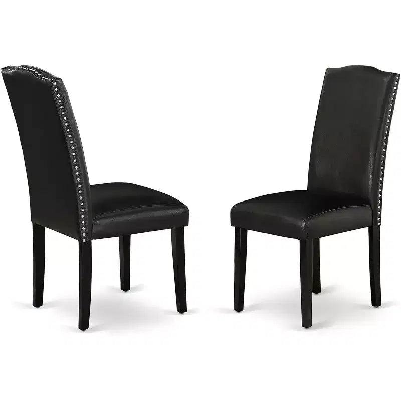 Set da pranzo moderno 5 pezzi Tavolo da cucina e 4 sedie nero