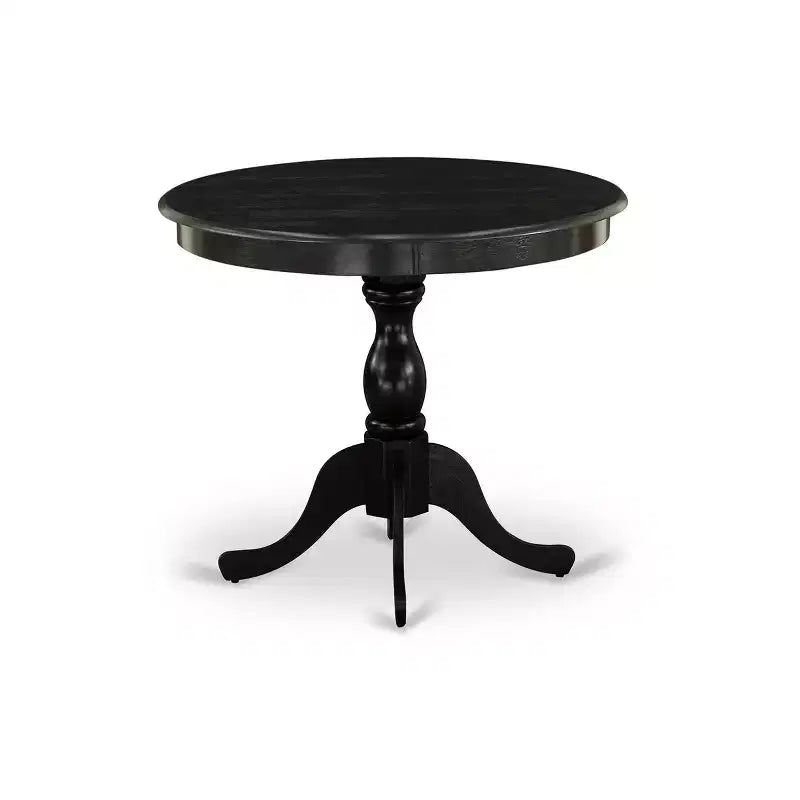 HomeStock ANVA5 Set da pranzo moderno da 5 pezzi con tavolo rotondo, nero