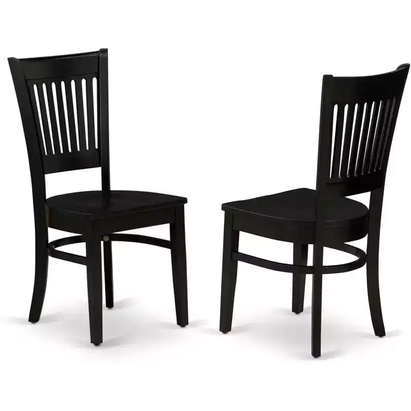 HomeStock ANVA5 Set da pranzo moderno da 5 pezzi con tavolo rotondo, nero