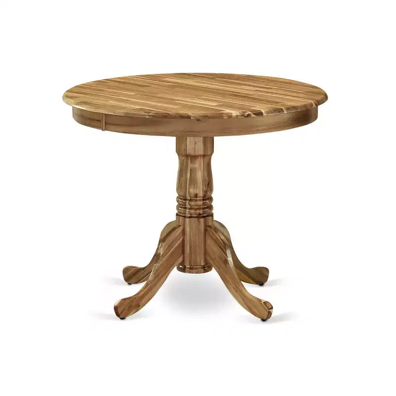 Set da Tavolo da Cucina Rotondo HomeStock per 4 con Sedie in Tessuto Stile Mid-Century 123