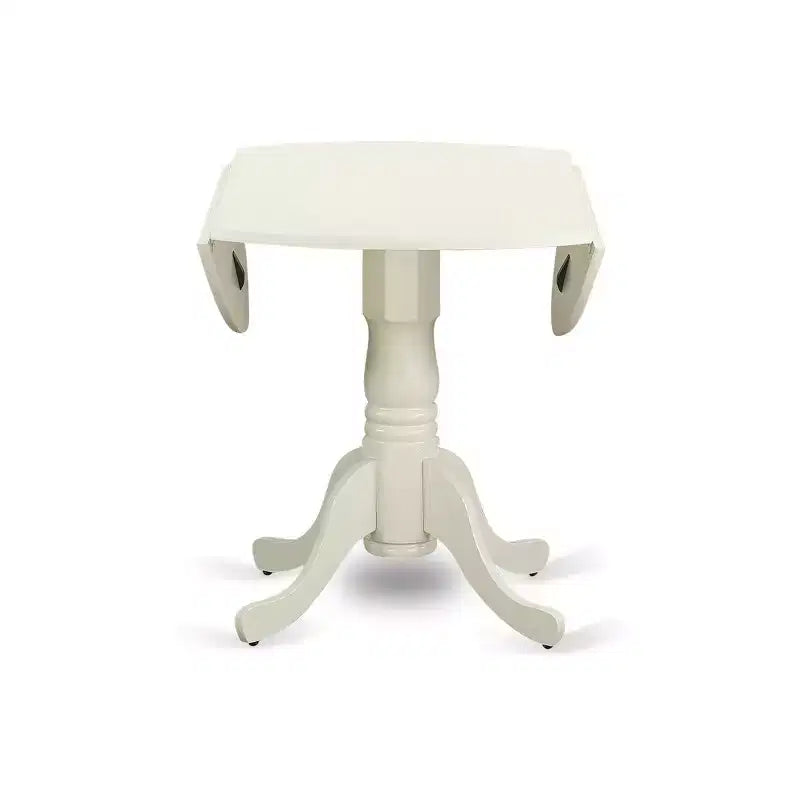 HomeStock Set Tavolo da Pranzo Rotondo Moderno Bianco Lino