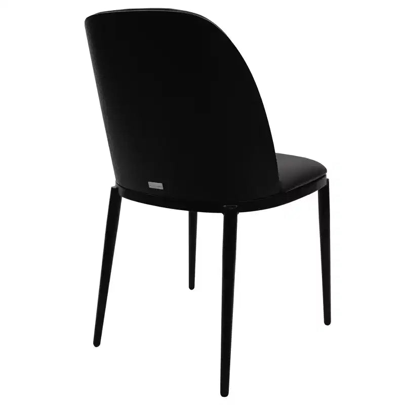 LeisureMod Verve Set da pranzo 5 pezzi - Tavolo rotondo con piano in MDF da 36, 4 sedie da pranzo laterali in pelle