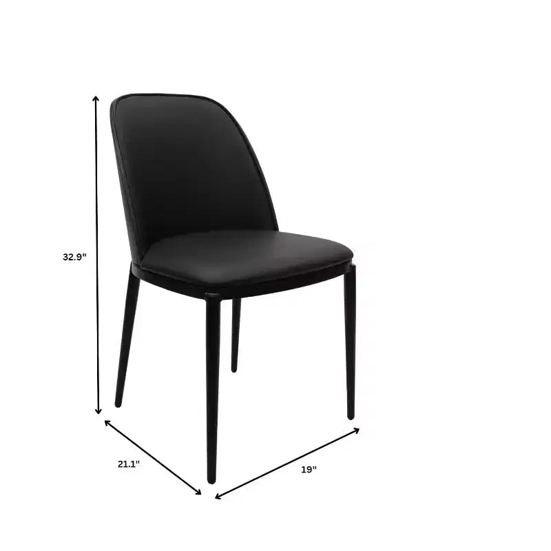 LeisureMod Verve Set da pranzo 5 pezzi - Tavolo rotondo con piano in MDF da 36, 4 sedie da pranzo laterali in pelle