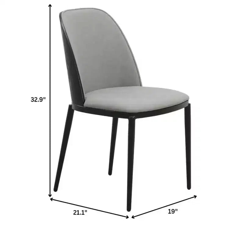 LeisureMod Verve Set da pranzo 5 pezzi - Tavolo rotondo con piano in MDF da 36, 4 sedie da pranzo laterali in pelle