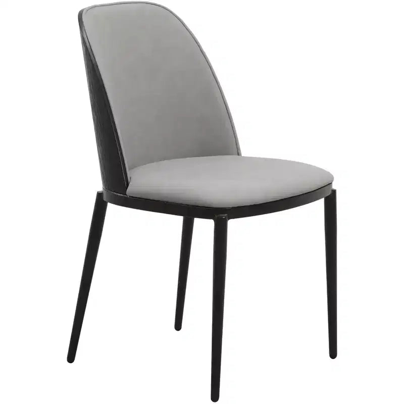 LeisureMod Verve Set da pranzo 5 pezzi - Tavolo rotondo con piano in MDF da 36, 4 sedie da pranzo laterali in pelle