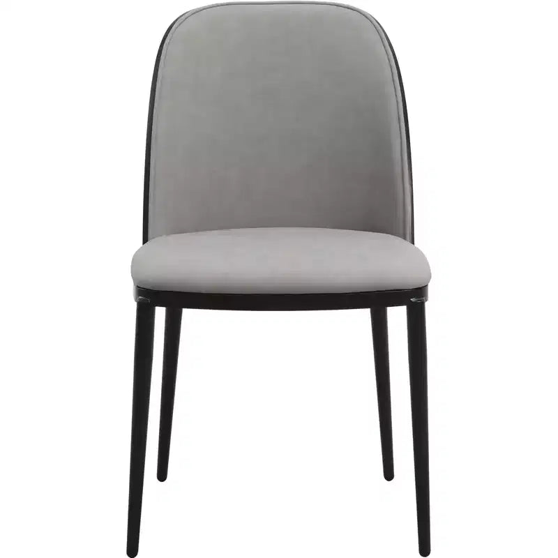 LeisureMod Verve Set da pranzo 5 pezzi - Tavolo rotondo con piano in MDF da 36, 4 sedie da pranzo laterali in pelle