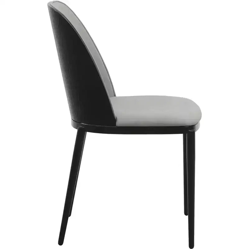 LeisureMod Verve Set da pranzo 5 pezzi - Tavolo rotondo con piano in MDF da 36, 4 sedie da pranzo laterali in pelle