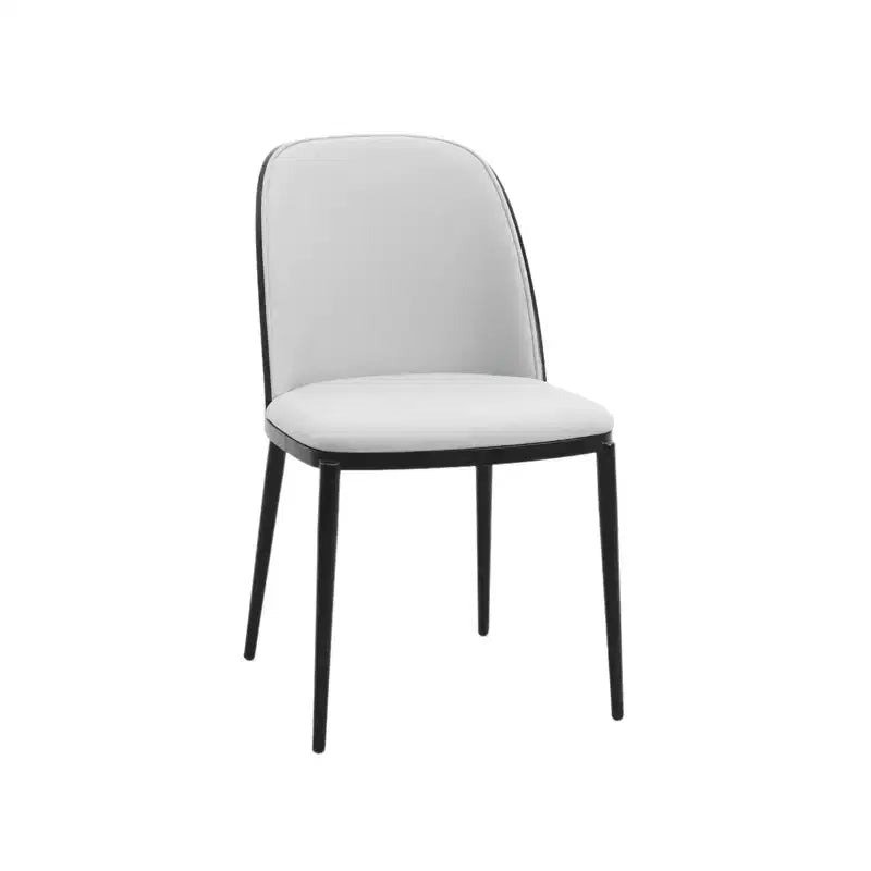 LeisureMod Verve Set da pranzo 5 pezzi - Tavolo rotondo con piano in MDF da 36, 4 sedie da pranzo laterali in pelle
