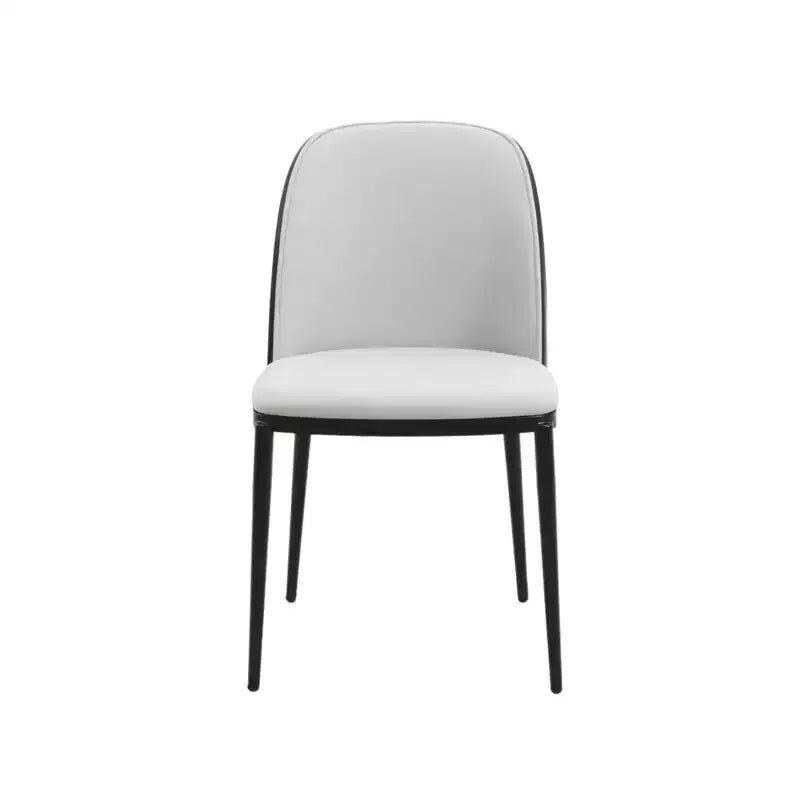 LeisureMod Verve Set da pranzo 5 pezzi - Tavolo rotondo con piano in MDF da 36, 4 sedie da pranzo laterali in pelle