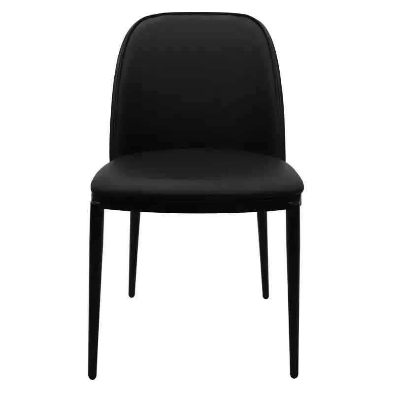 LeisureMod Verve Set da pranzo 5 pezzi - Tavolo rotondo con piano in MDF da 36, 4 sedie da pranzo laterali in pelle
