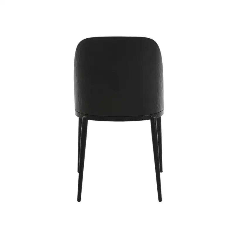 LeisureMod Verve Set da pranzo 5 pezzi - Tavolo rotondo con piano in MDF da 36, 4 sedie da pranzo laterali in pelle