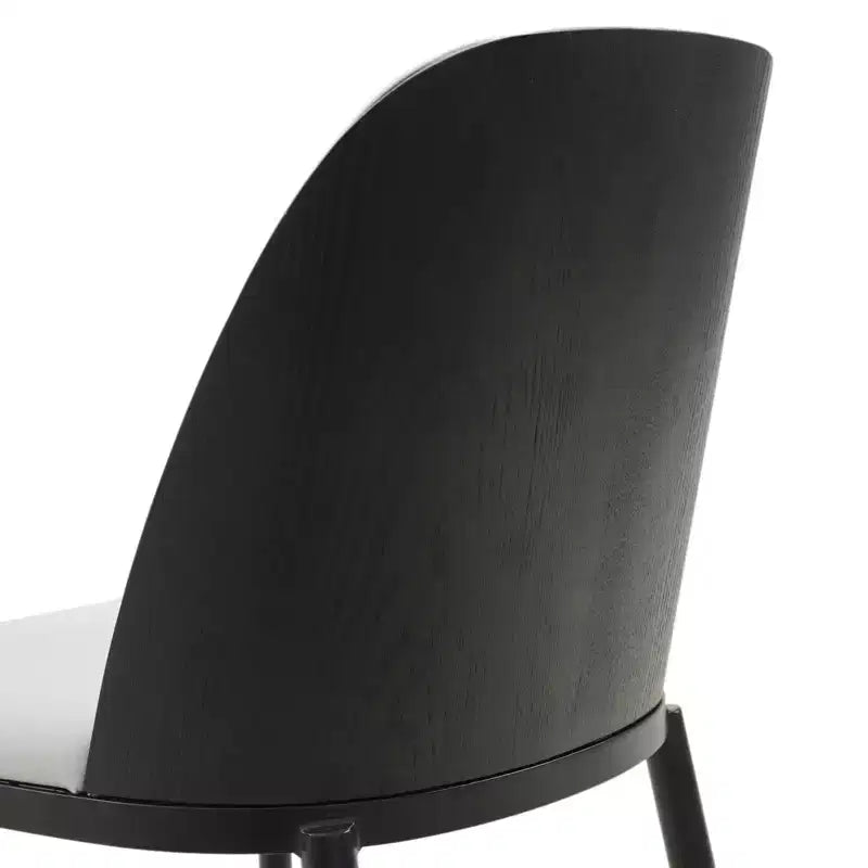 LeisureMod Verve Set da pranzo 5 pezzi - Tavolo rotondo con piano in MDF da 36, 4 sedie da pranzo laterali in pelle