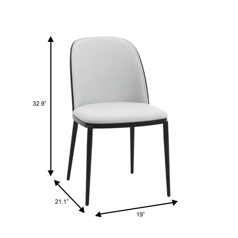 LeisureMod Verve Set da pranzo 5 pezzi - Tavolo rotondo con piano in MDF da 36, 4 sedie da pranzo laterali in pelle