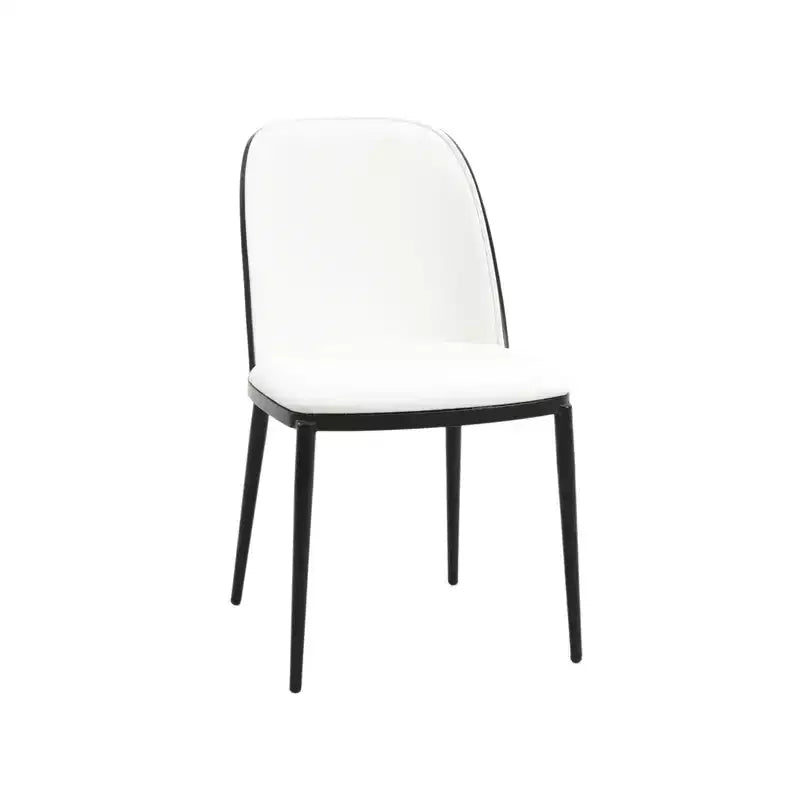 LeisureMod Verve Set da pranzo 5 pezzi - Tavolo rotondo con piano in MDF da 36, 4 sedie da pranzo laterali in pelle