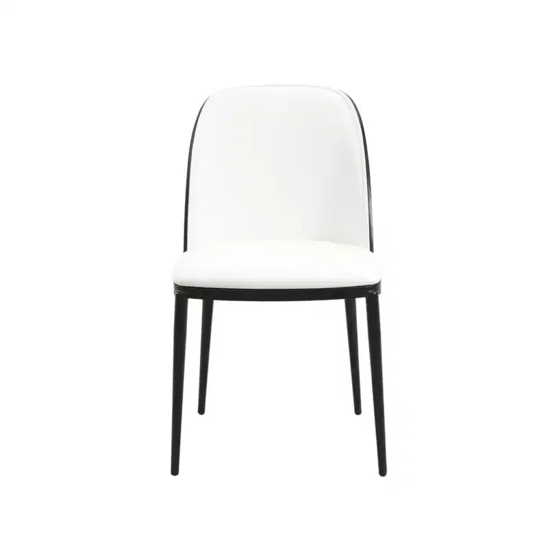 LeisureMod Verve Set da pranzo 5 pezzi - Tavolo rotondo con piano in MDF da 36, 4 sedie da pranzo laterali in pelle