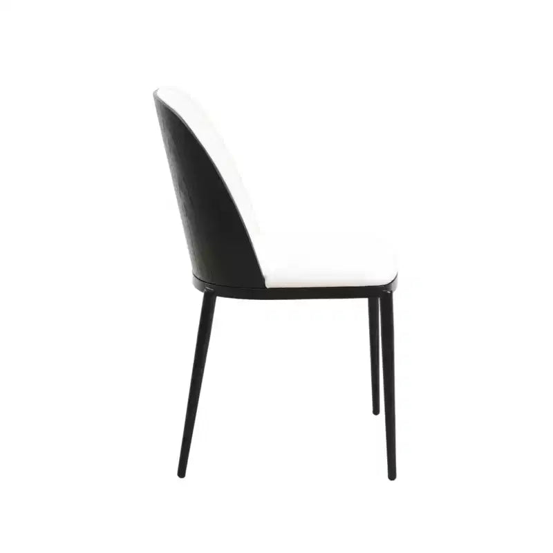 LeisureMod Verve Set da pranzo 5 pezzi - Tavolo rotondo con piano in MDF da 36, 4 sedie da pranzo laterali in pelle
