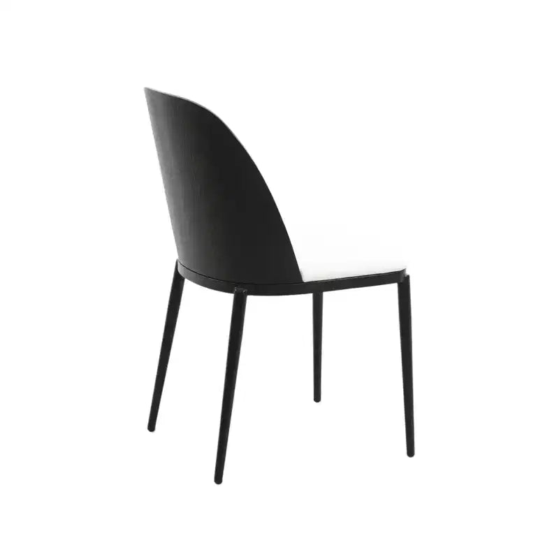 LeisureMod Verve Set da pranzo 5 pezzi - Tavolo rotondo con piano in MDF da 36, 4 sedie da pranzo laterali in pelle