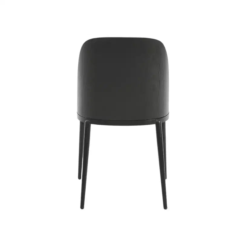 LeisureMod Verve Set da pranzo 5 pezzi - Tavolo rotondo con piano in MDF da 36, 4 sedie da pranzo laterali in pelle