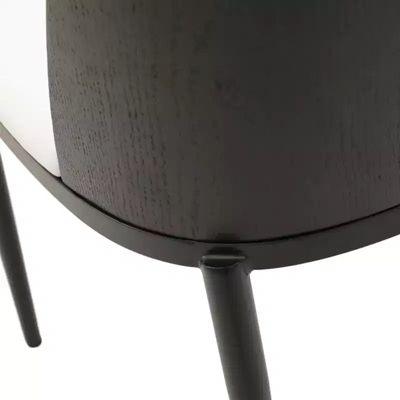 LeisureMod Verve Set da pranzo 5 pezzi - Tavolo rotondo con piano in MDF da 36, 4 sedie da pranzo laterali in pelle