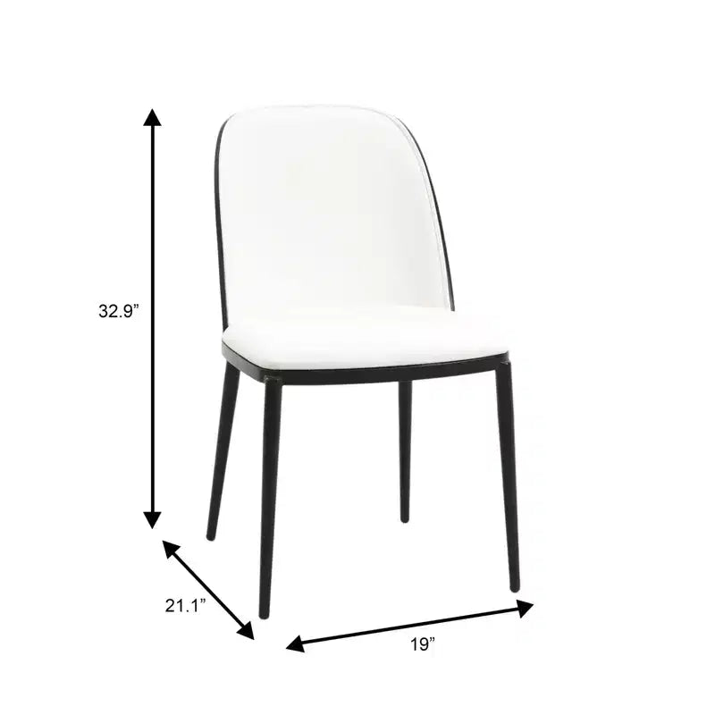 LeisureMod Verve Set da pranzo 5 pezzi - Tavolo rotondo con piano in MDF da 36, 4 sedie da pranzo laterali in pelle