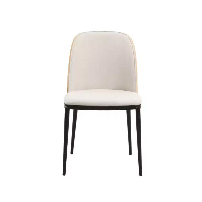 LeisureMod Verve Set da pranzo 5 pezzi - Tavolo rotondo con piano in MDF da 36, 4 sedie da pranzo laterali in pelle