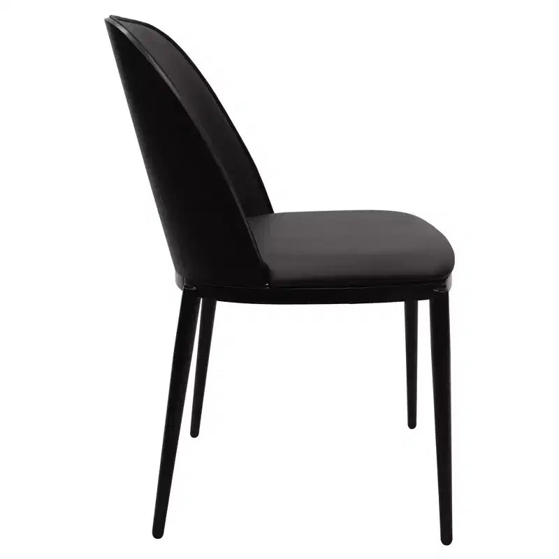 LeisureMod Verve Set da pranzo 5 pezzi - Tavolo rotondo con piano in MDF da 36, 4 sedie da pranzo laterali in pelle