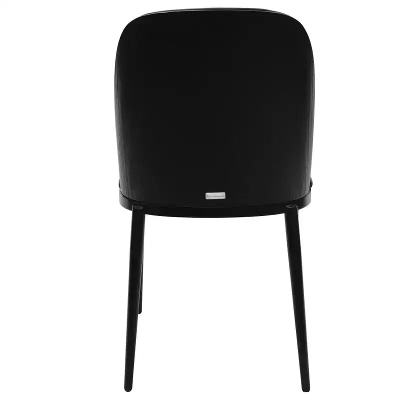 LeisureMod Verve Set da pranzo 5 pezzi - Tavolo rotondo con piano in MDF da 36, 4 sedie da pranzo laterali in pelle