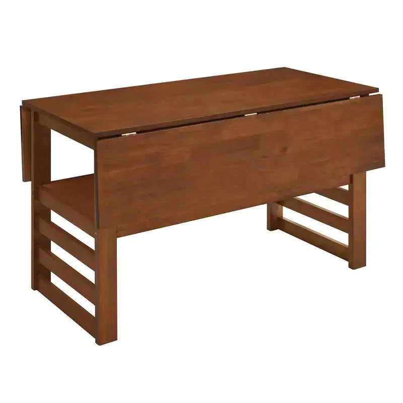 Whisen Modern Set da Pranzo Allungabile da 5 Pezzi con Tavolo in Legno, Due Allunghe a Ribalta e Sedie Imbottite