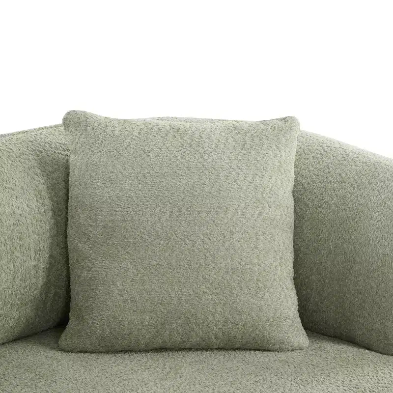 Christopher Knight Home Tadg 82 Rubberwood Boucle Upholstered 3 Seater Curved Sofa with Pillows (Set of 2)