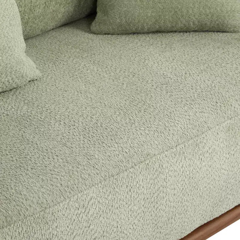 Christopher Knight Home Tadg 82 Rubberwood Boucle Upholstered 3 Seater Curved Sofa with Pillows (Set of 2)