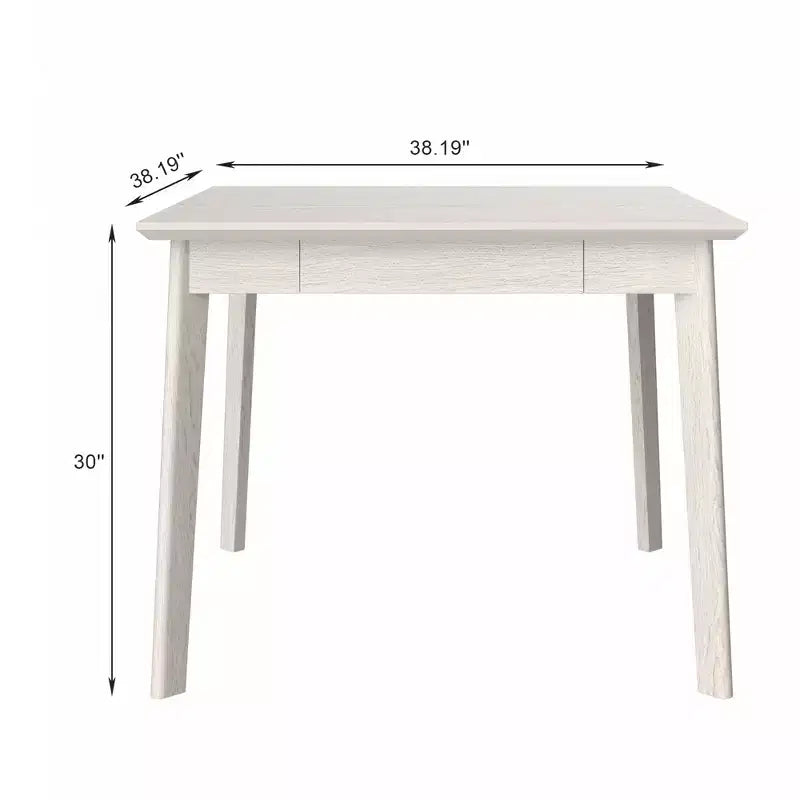Set da pranzo VECELO stile rustico da 5 pezzi per 4 persone, tavolo quadrato in legno di gomma e 4 sedie da pranzo imbottite, grigio