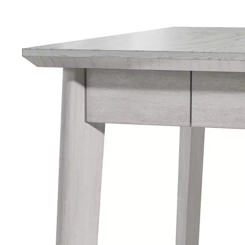 Set da pranzo VECELO stile rustico da 5 pezzi per 4 persone, tavolo quadrato in legno di gomma e 4 sedie da pranzo imbottite, grigio