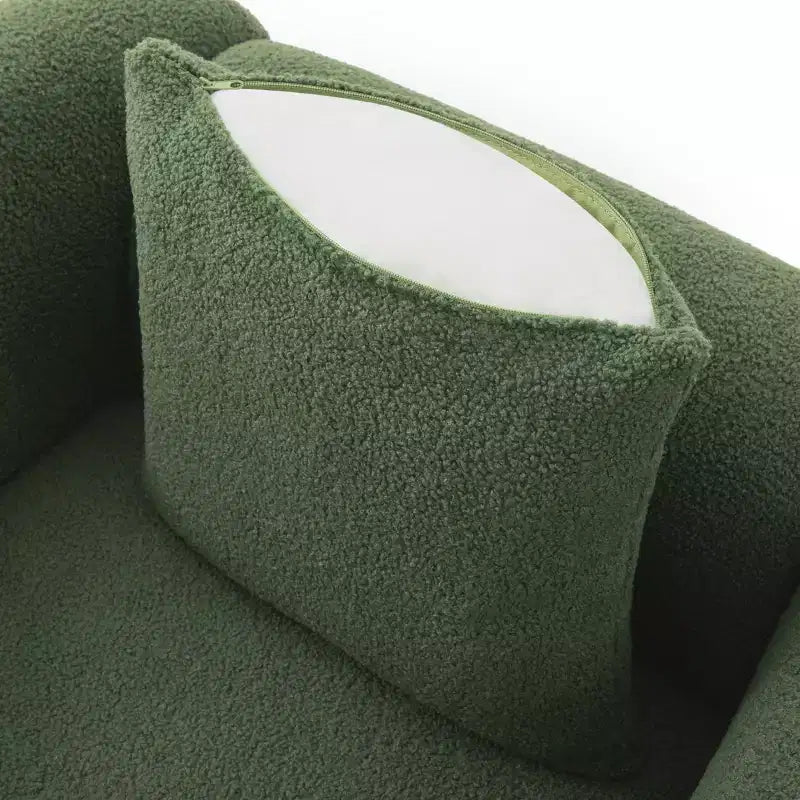 Moderne bankstel van boucléstof - 1 bank en 2 stoelen met slanke houten poten voor de woonkamer of het thuiskantoor - Morden Fort