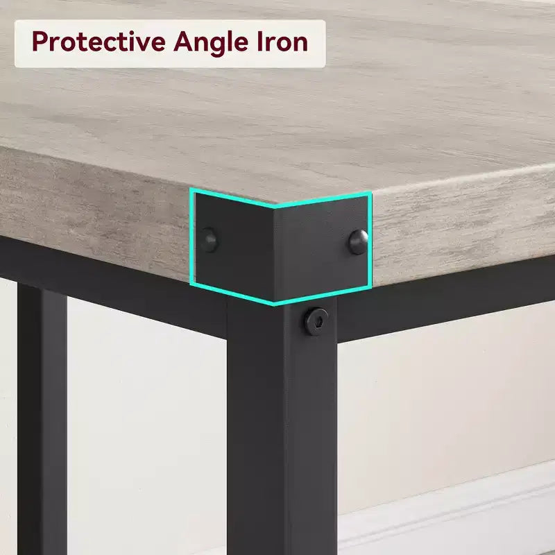 Set tavolo da pranzo per 4, tavolo da cucina con 2 panche in metallo e legno, set tavolo da pranzo rettangolare per spazi piccoli, appartamenti, monolocali