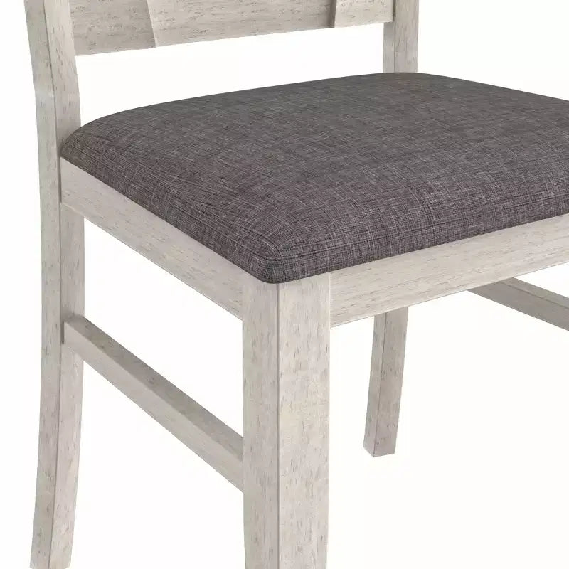 Set da tavolo da pranzo VECELO da 7 pezzi in stile rustico per 6 persone, tavolo in legno di caucciù con 6 sedie da pranzo imbottite, grigio