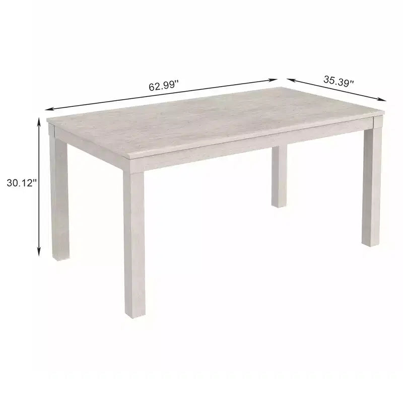 Set da tavolo da pranzo VECELO da 7 pezzi in stile rustico per 6 persone, tavolo in legno di caucciù con 6 sedie da pranzo imbottite, grigio