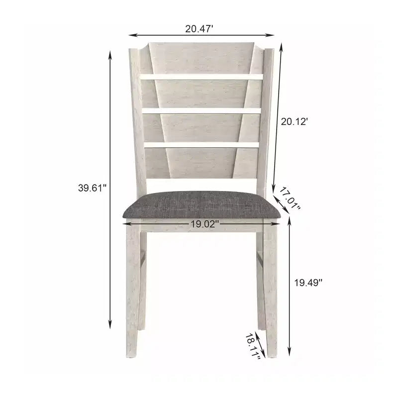 Set da tavolo da pranzo VECELO da 7 pezzi in stile rustico per 6 persone, tavolo in legno di caucciù con 6 sedie da pranzo imbottite, grigio