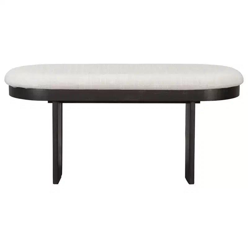 Set tavolo da pranzo Whisen 6 pezzi in legno massello con panca e sedie imbottite per cucina o sala da pranzo, stile moderno rustico, disponibile in 2 colori classici