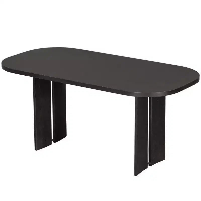 Set tavolo da pranzo Whisen 6 pezzi in legno massello con panca e sedie imbottite per cucina o sala da pranzo, stile moderno rustico, disponibile in 2 colori classici