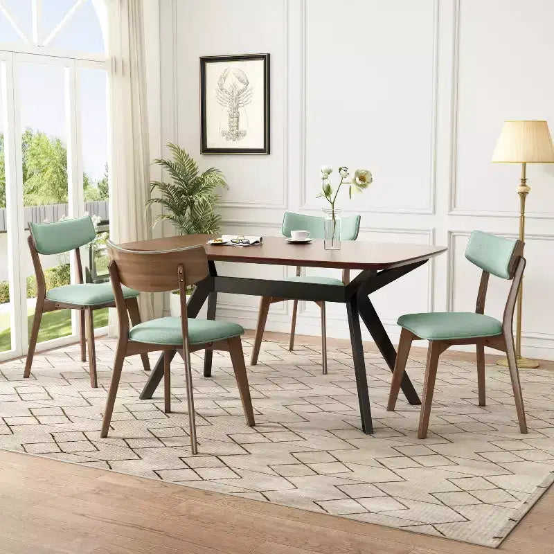 Christopher Knight Home Lara Set da pranzo imbottito in gomma con 5 pezzi, stile moderno del Mid-Century