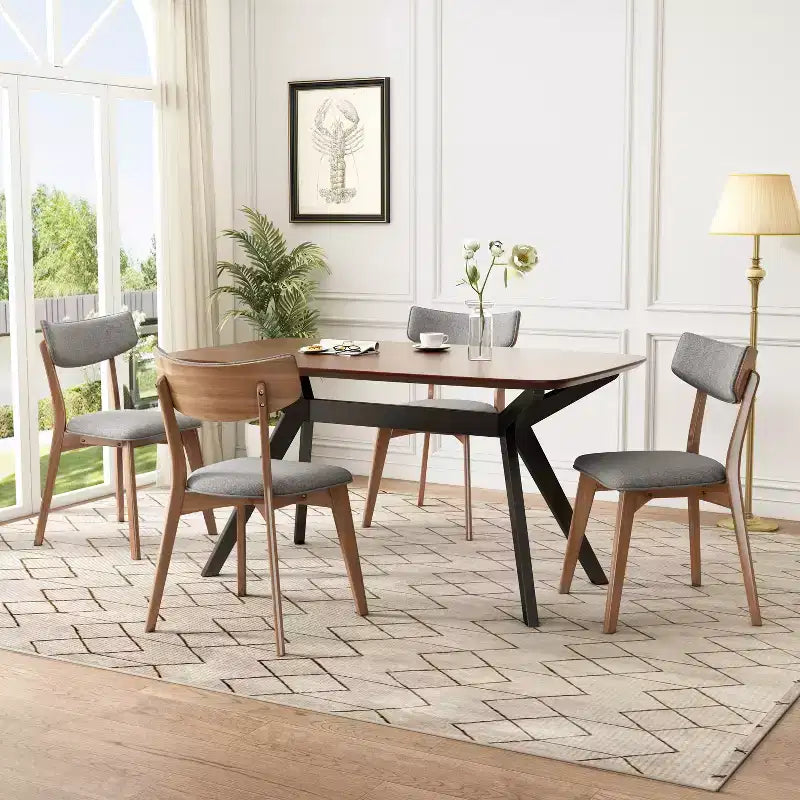 Christopher Knight Home Lara Set da pranzo imbottito in gomma con 5 pezzi, stile moderno del Mid-Century
