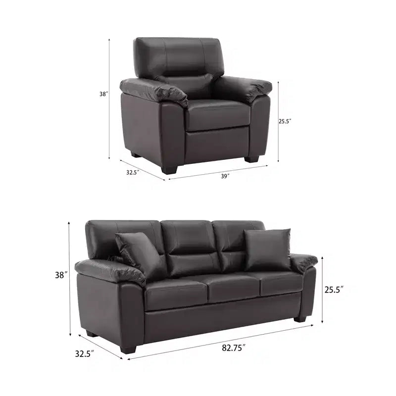 Kunstledersofa und -sessel, ultimativ bequemes Sofa fürs Wohnzimmer - Morden Fort